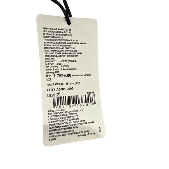 Levis x Deepika Padukone Colab White Denim Jacket with Purple Accents NWT - Picture 9 of 10